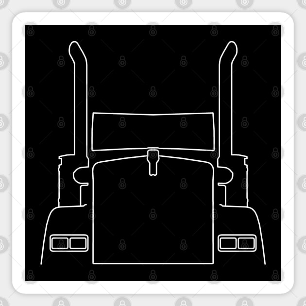 Kenworth truck outline graphic (white) Sticker by soitwouldseem